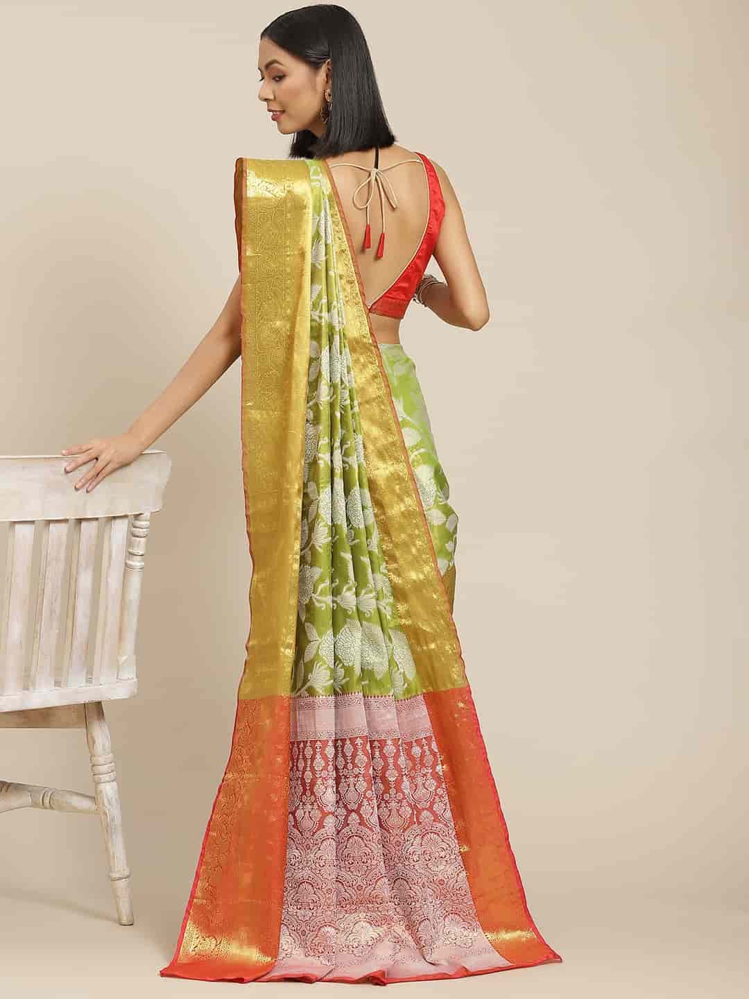 Ethnic Motifs Zari Woven Tissue Silk Saree