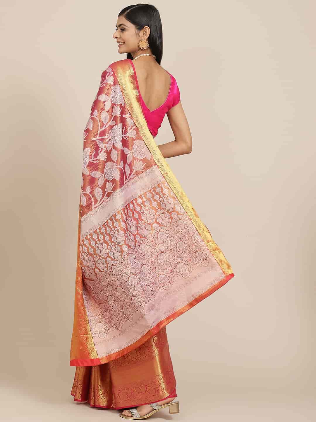 Ethnic Motifs Zari Woven Tissue Silk Saree