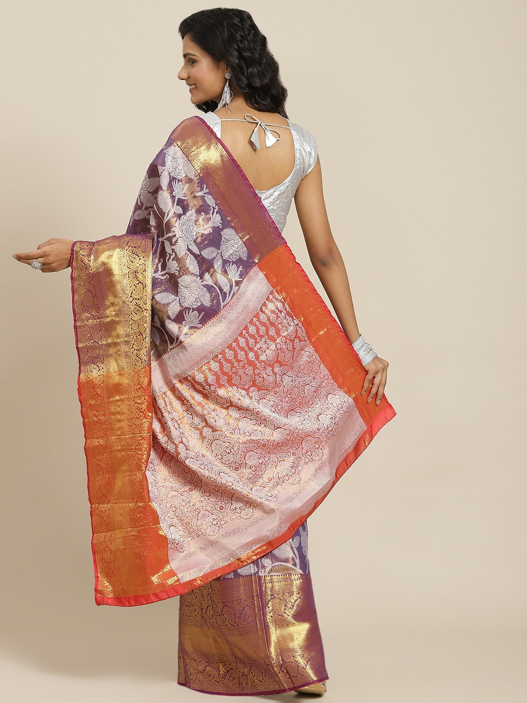 Ethnic Motifs Zari Woven Tissue Silk Saree