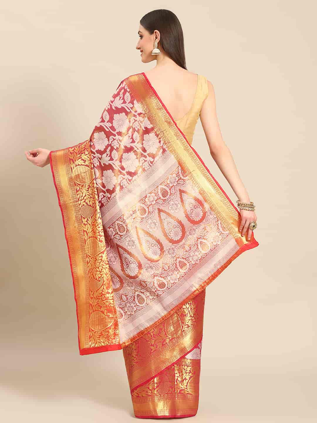 Ethnic Motifs Zari Woven Tissue Silk Saree