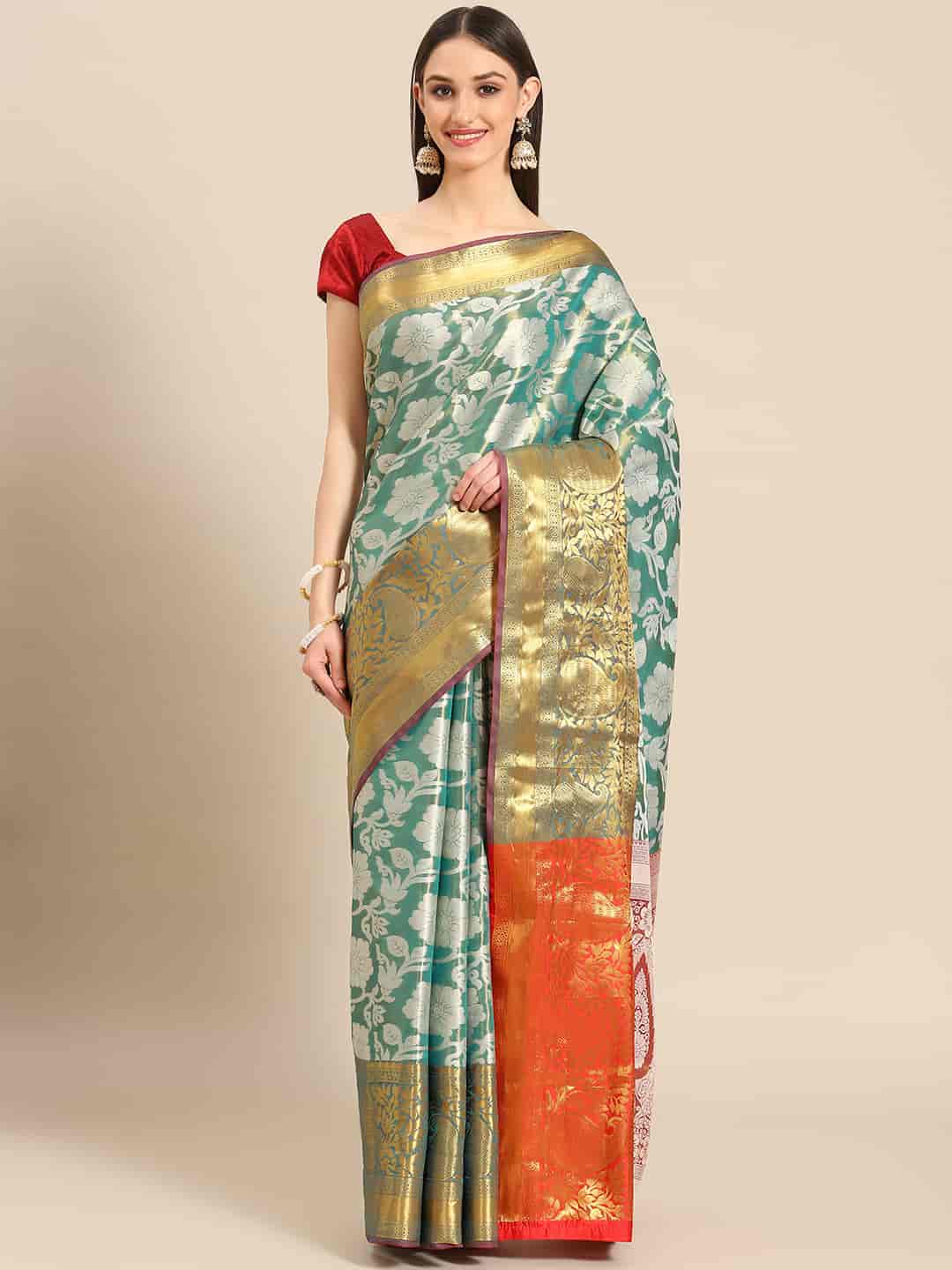 Ethnic Motifs Zari Woven Tissue Silk Saree