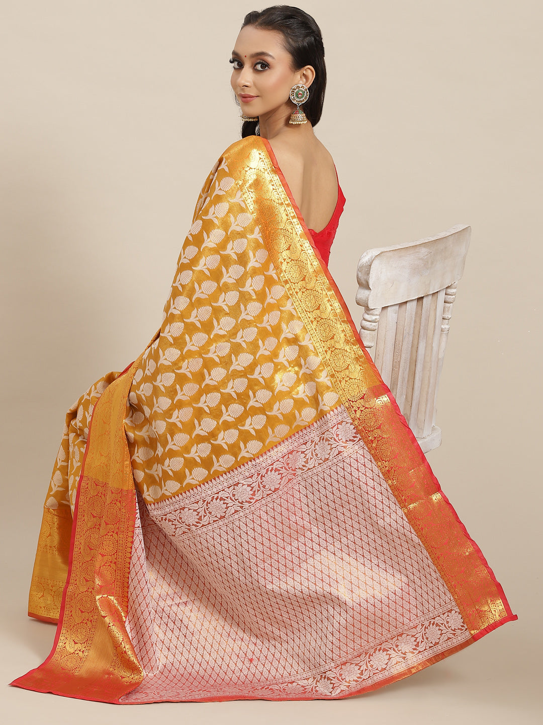 Ethnic Motifs Zari Woven Tissue Silk Saree