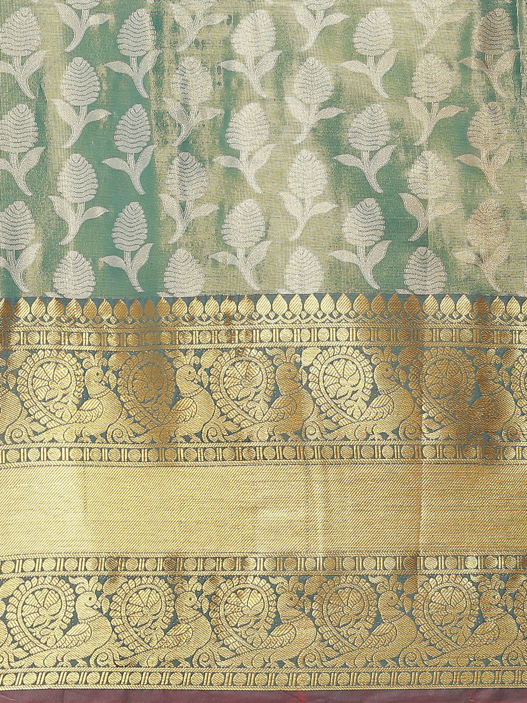 Ethnic Motifs Zari Woven Tissue Silk Saree
