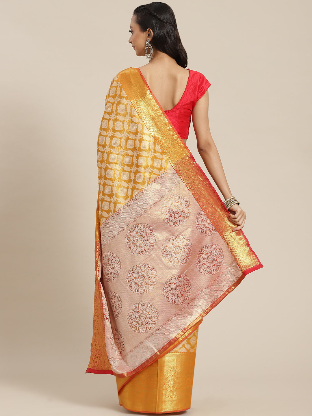 Ethnic Motifs Zari Woven Tissue Silk Saree