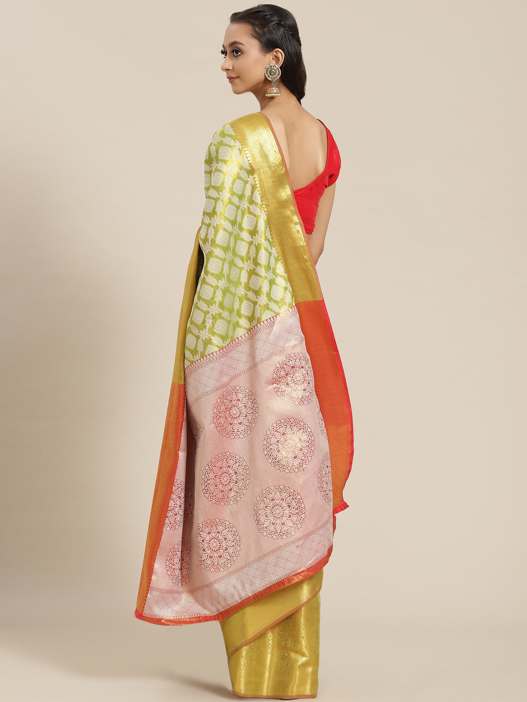 Ethnic Motifs Zari Woven Tissue Silk Saree