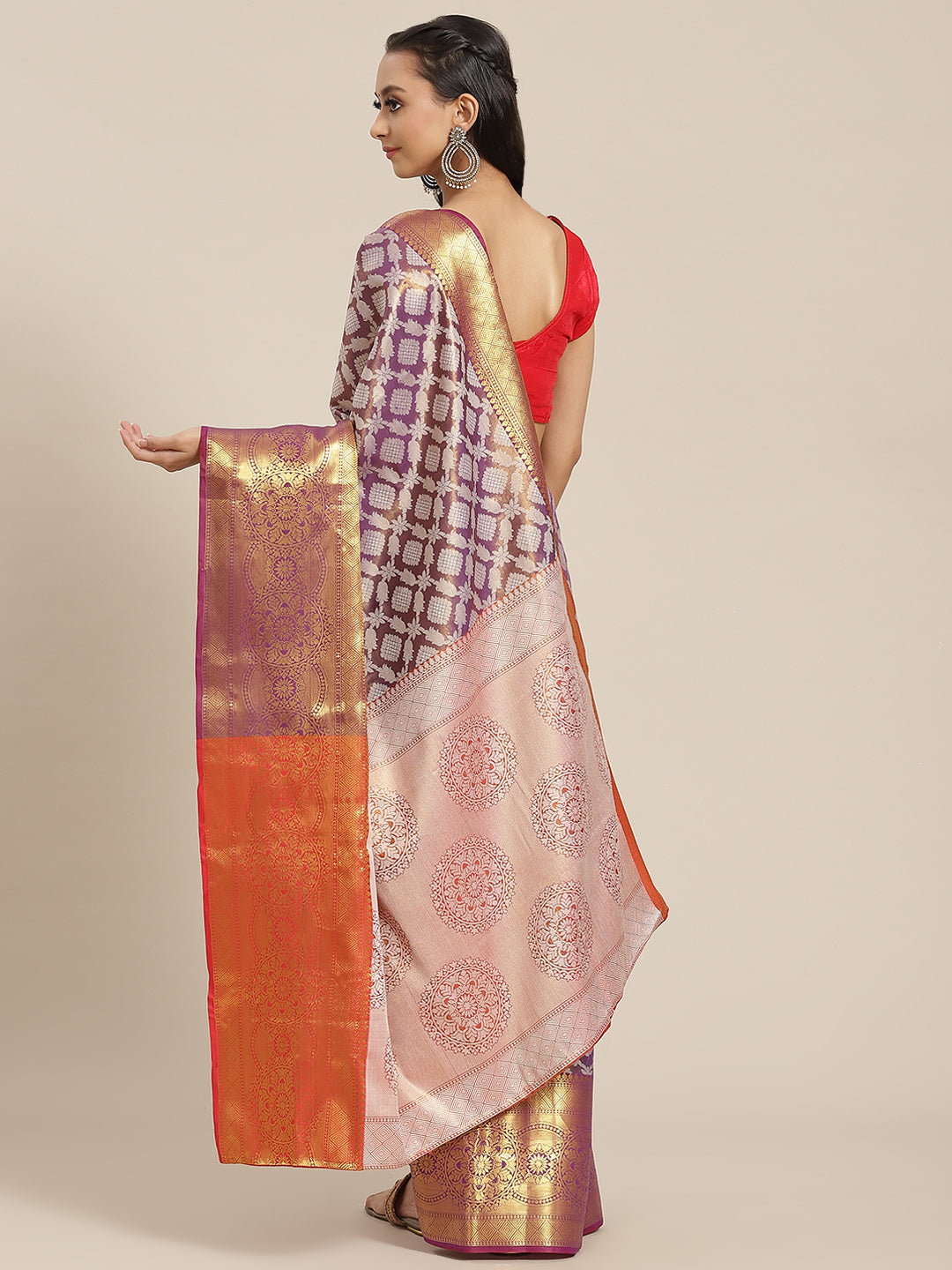 Ethnic Motifs Zari Woven Tissue Silk Saree