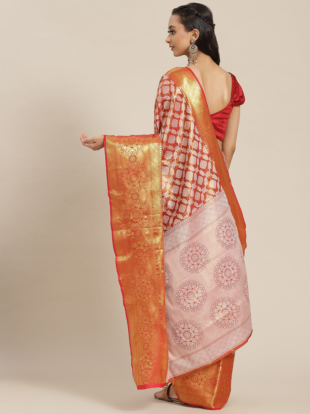 Ethnic Motifs Zari Woven Tissue Silk Saree