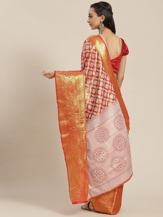 Ethnic Motifs Zari Woven Tissue Silk Saree