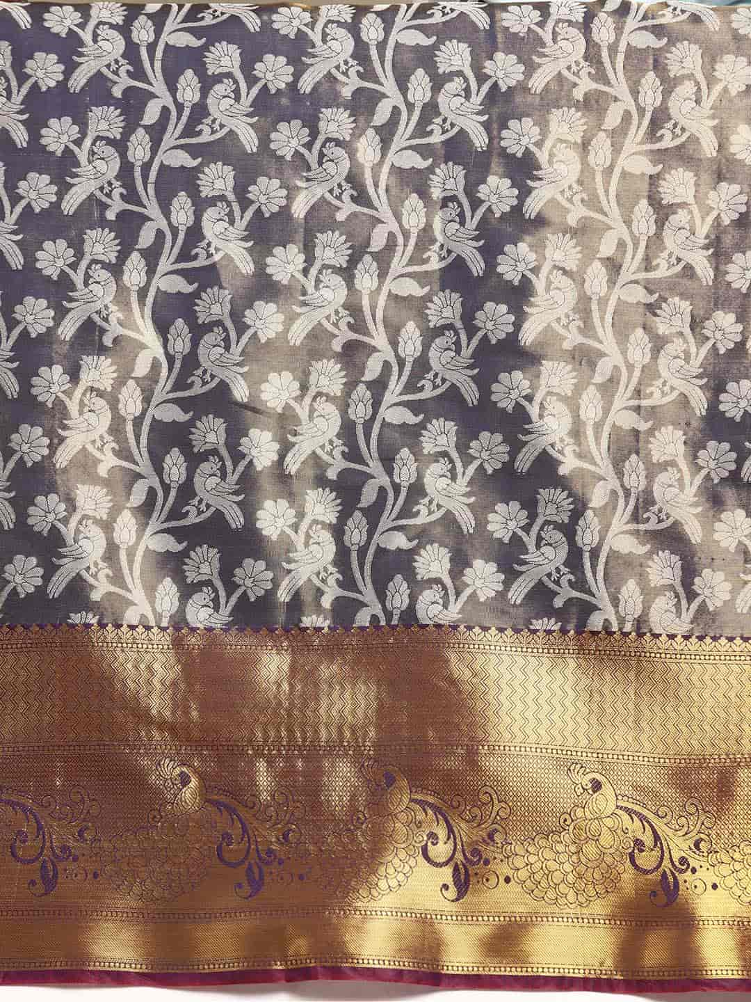 Ethnic Motifs Zari Woven Tissue Silk Saree