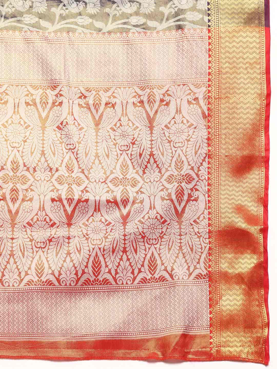 Ethnic Motifs Zari Woven Tissue Silk Saree