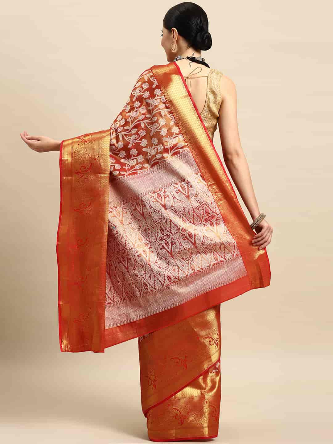 Ethnic Motifs Zari Woven Tissue Silk Saree