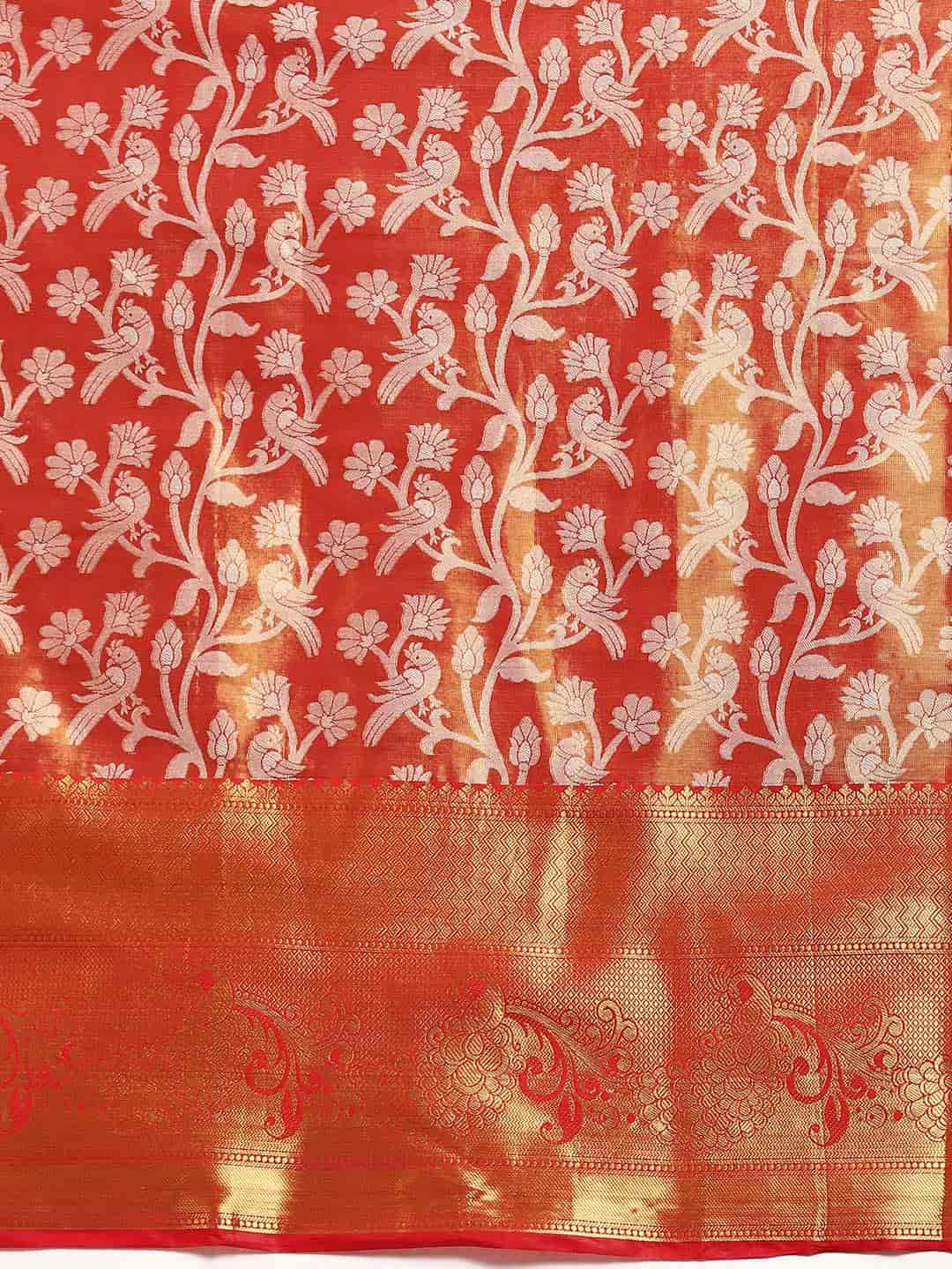 Ethnic Motifs Zari Woven Tissue Silk Saree