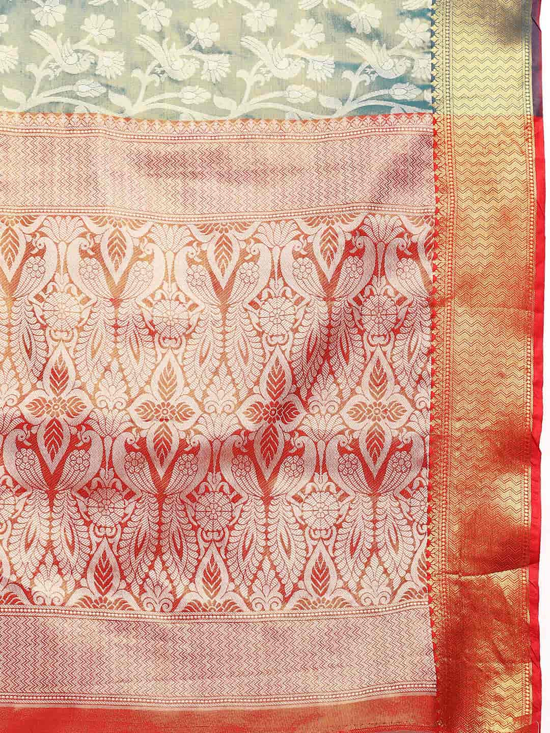 Ethnic Motifs Zari Woven Tissue Silk Saree