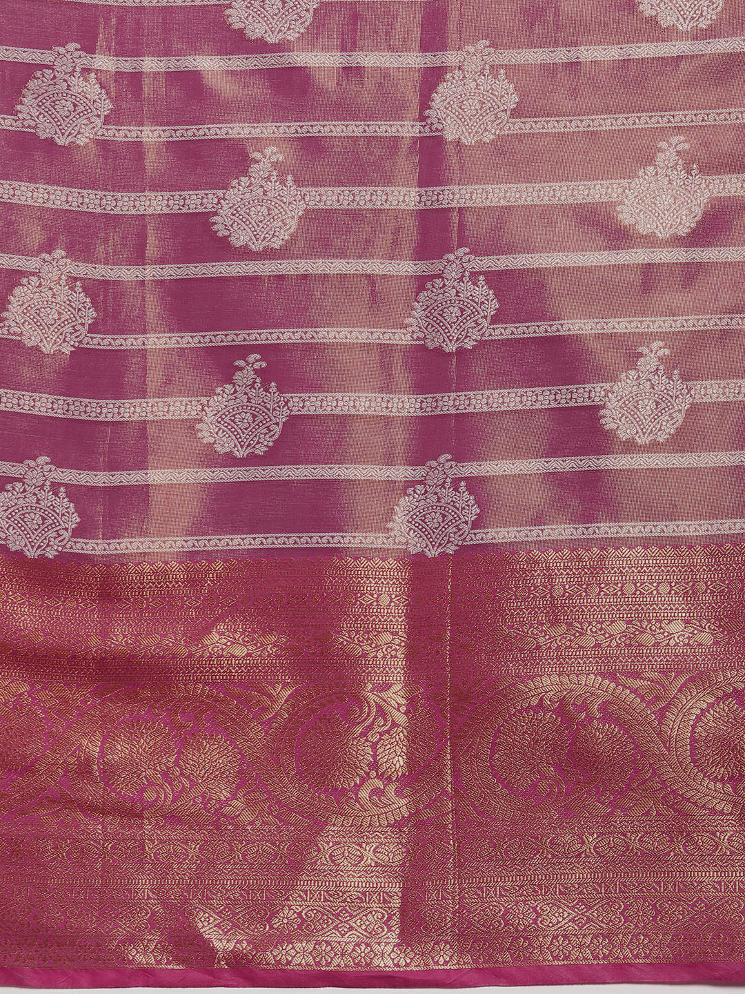 Ethnic Motifs Zari Woven Tissue Silk Saree