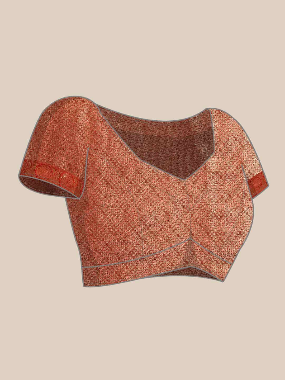 Women's Brocade Soft Silk Zari Woven Saree With Unstitched Blouse Piece