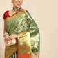 Women's Brocade Soft Silk Zari Woven Saree With Unstitched Blouse Piece