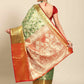 Women's Brocade Soft Silk Zari Woven Saree With Unstitched Blouse Piece