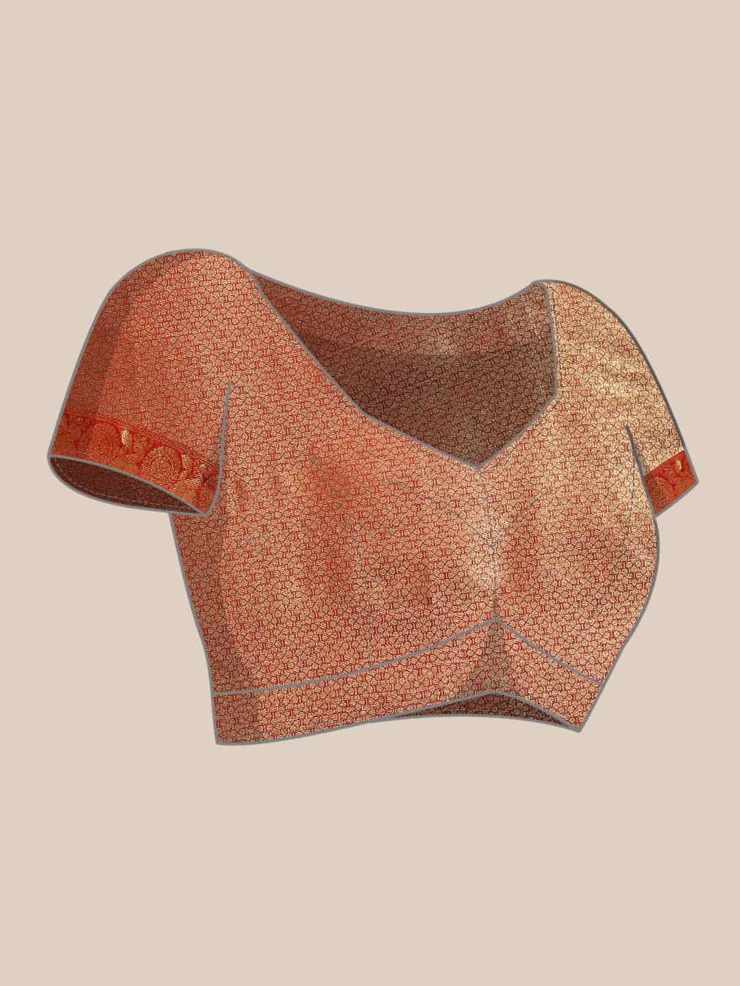 Women's Brocade Soft Silk Zari Woven Saree With Unstitched Blouse Piece