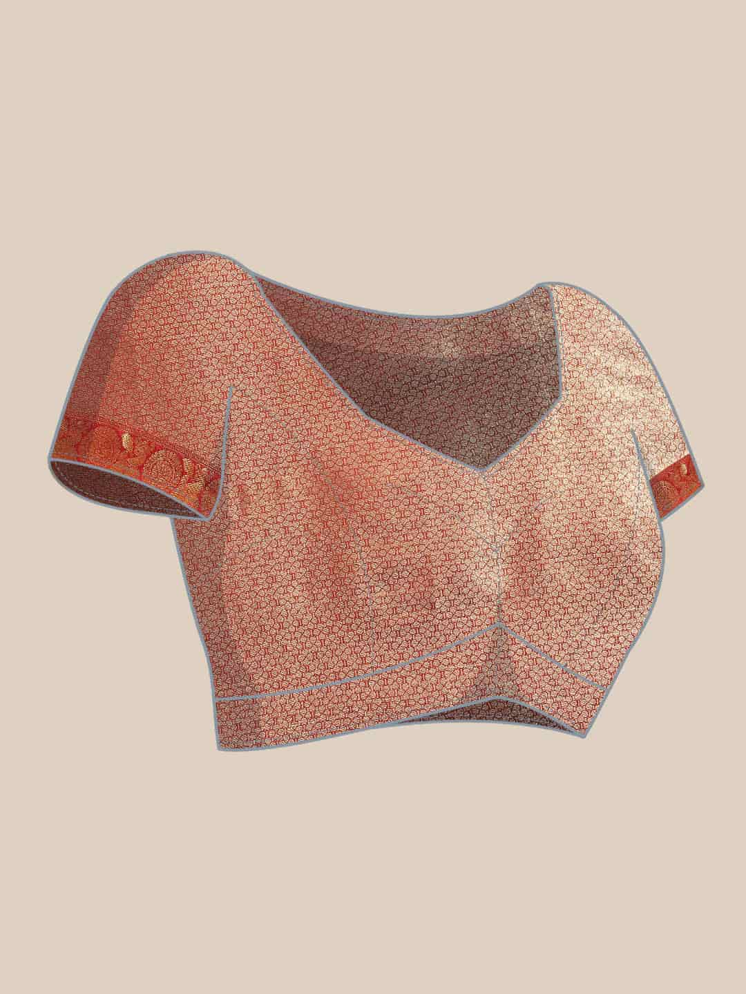 Women's Brocade Soft Silk Zari Woven Saree With Unstitched Blouse Piece
