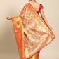 Women's Brocade Soft Silk Zari Woven Saree With Unstitched Blouse Piece