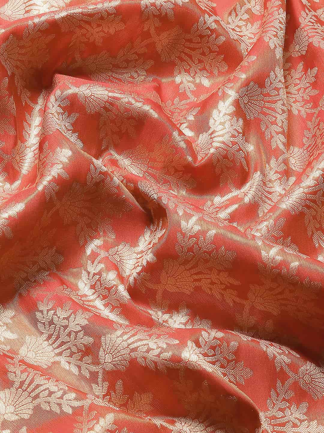 Women's Brocade Soft Silk Zari Woven Saree With Unstitched Blouse Piece