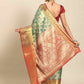 Women's Brocade Soft Silk Zari Woven Saree With Unstitched Blouse Piece