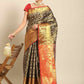 Women's Brocade Soft Silk Zari Woven Saree With Unstitched Blouse Piece