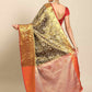 Women's Brocade Soft Silk Zari Woven Saree With Unstitched Blouse Piece