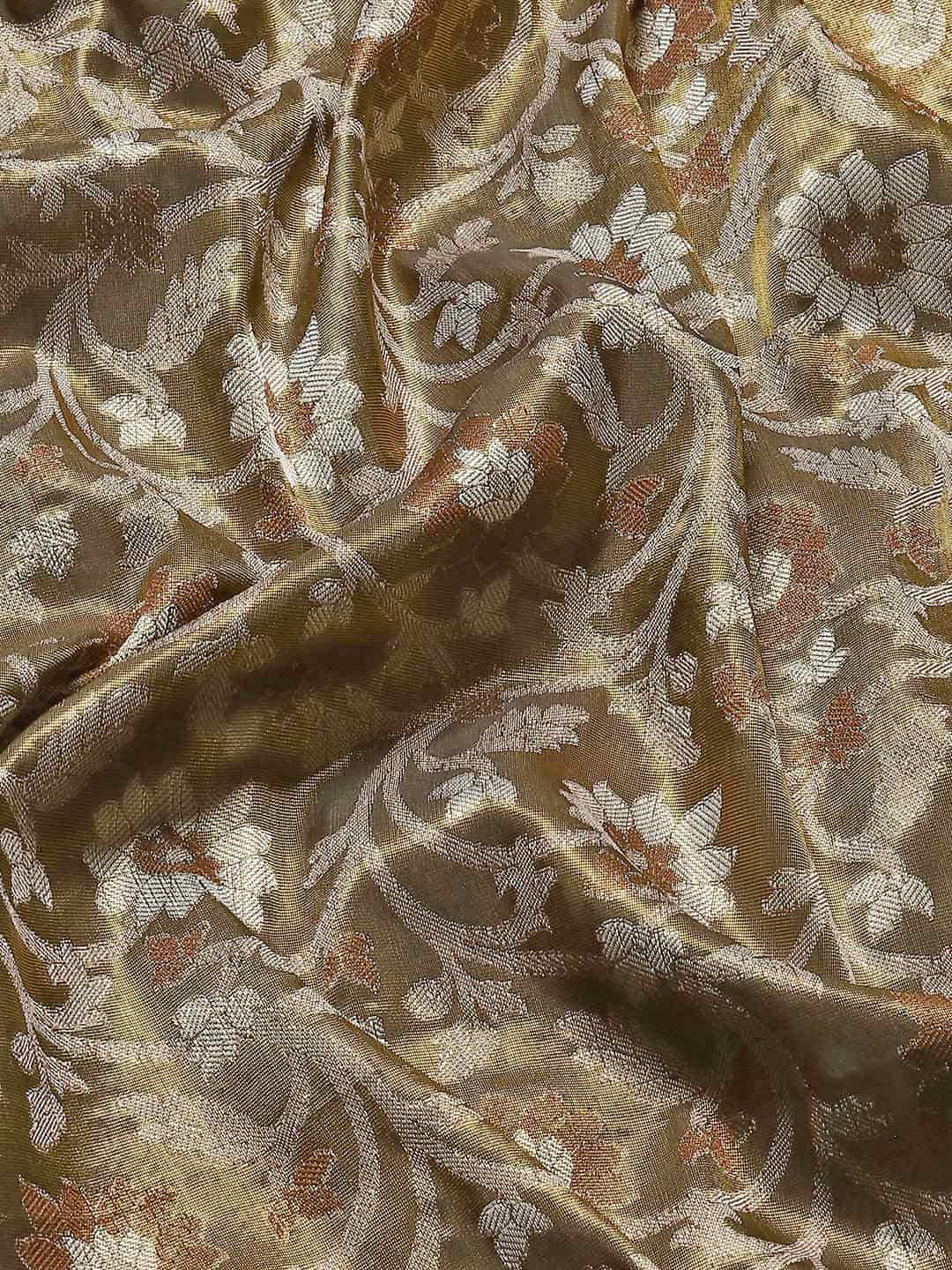 Women's Brocade Soft Silk Zari Woven Saree With Unstitched Blouse Piece