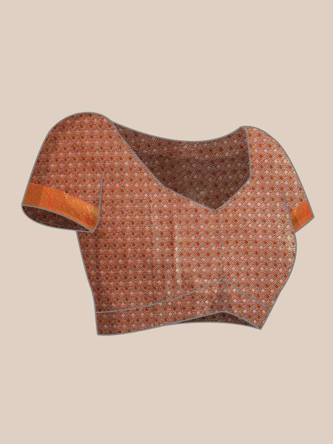 Women's Brocade Soft Silk Zari Woven Saree With Unstitched Blouse Piece