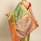 Women's Brocade Soft Silk Zari Woven Saree With Unstitched Blouse Piece