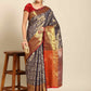 Women's Brocade Soft Silk Zari Woven Saree With Unstitched Blouse Piece