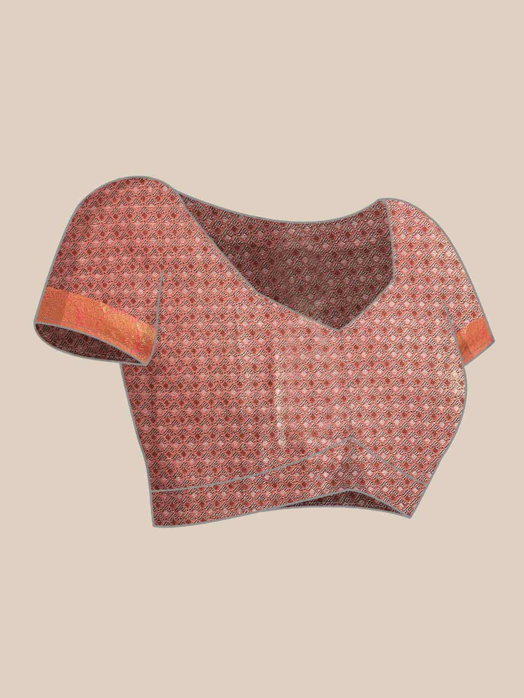 Women's Brocade Soft Silk Zari Woven Saree With Unstitched Blouse Piece