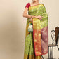 Women's Brocade Soft Silk Zari Woven Saree With Unstitched Blouse Piece