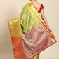 Women's Brocade Soft Silk Zari Woven Saree With Unstitched Blouse Piece