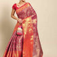 Women's Brocade Soft Silk Zari Woven Saree With Unstitched Blouse Piece