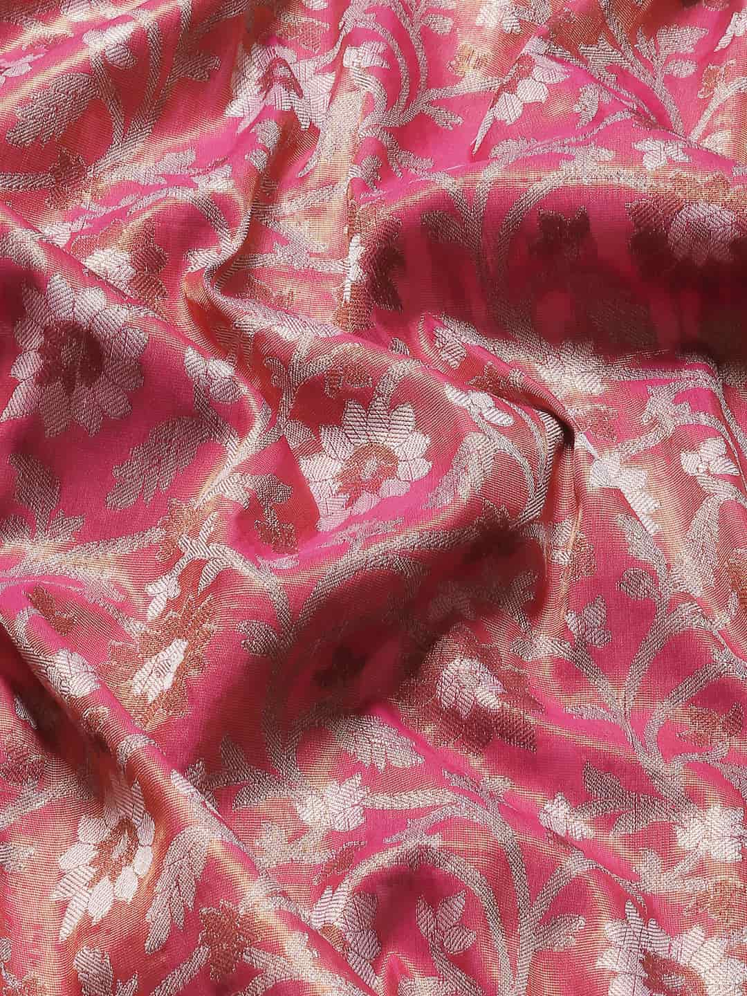 Women's Brocade Soft Silk Zari Woven Saree With Unstitched Blouse Piece