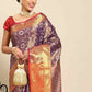 Women's Brocade Soft Silk Zari Woven Saree With Unstitched Blouse Piece