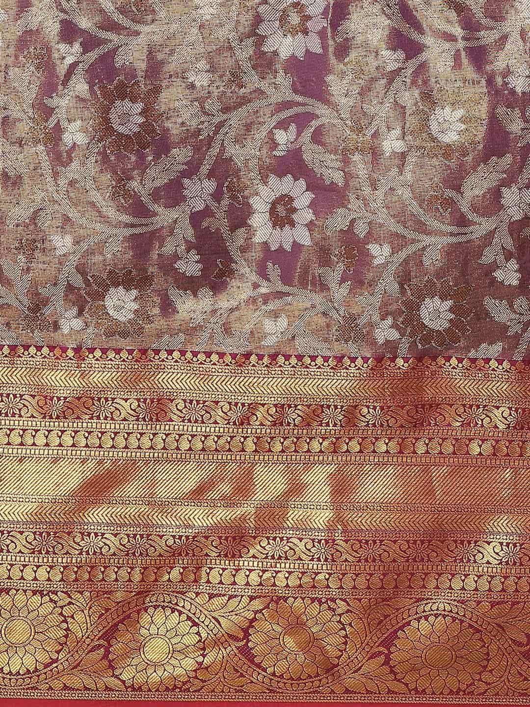 Women's Brocade Soft Silk Zari Woven Saree With Unstitched Blouse Piece