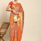 Women's Brocade Soft Silk Zari Woven Saree With Unstitched Blouse Piece