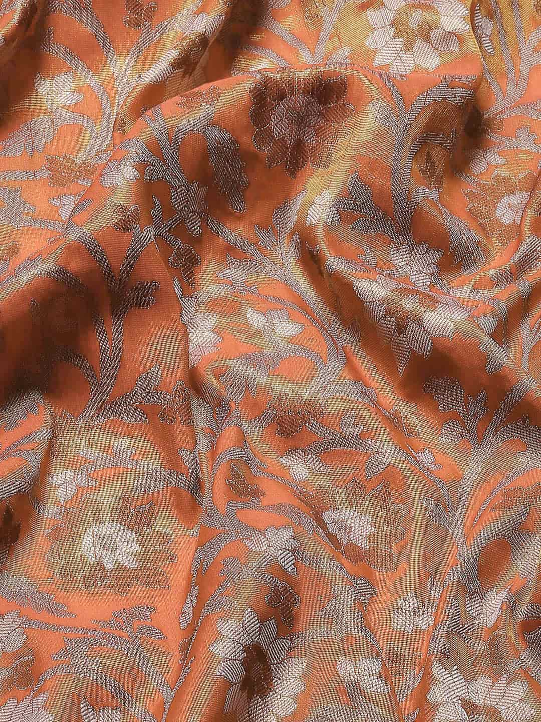 Women's Brocade Soft Silk Zari Woven Saree With Unstitched Blouse Piece