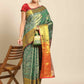 Women's Brocade Soft Silk Zari Woven Saree With Unstitched Blouse Piece