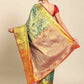 Women's Brocade Soft Silk Zari Woven Saree With Unstitched Blouse Piece