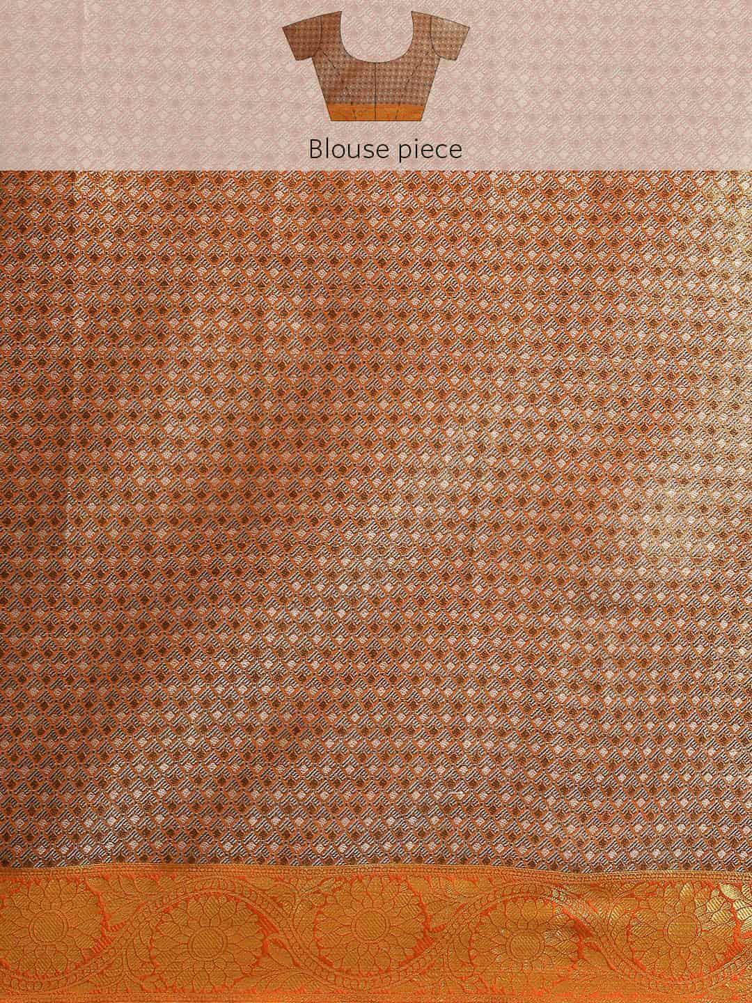 Women's Brocade Soft Silk Zari Woven Saree With Unstitched Blouse Piece