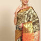 Women's Brocade Soft Silk Zari Woven Saree With Unstitched Blouse Piece