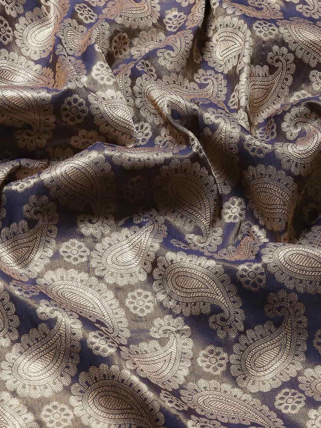 Women's Brocade Soft Silk Zari Woven Saree With Unstitched Blouse Piece