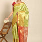 Women's Brocade Soft Silk Zari Woven Saree With Unstitched Blouse Piece