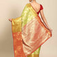 Women's Brocade Soft Silk Zari Woven Saree With Unstitched Blouse Piece