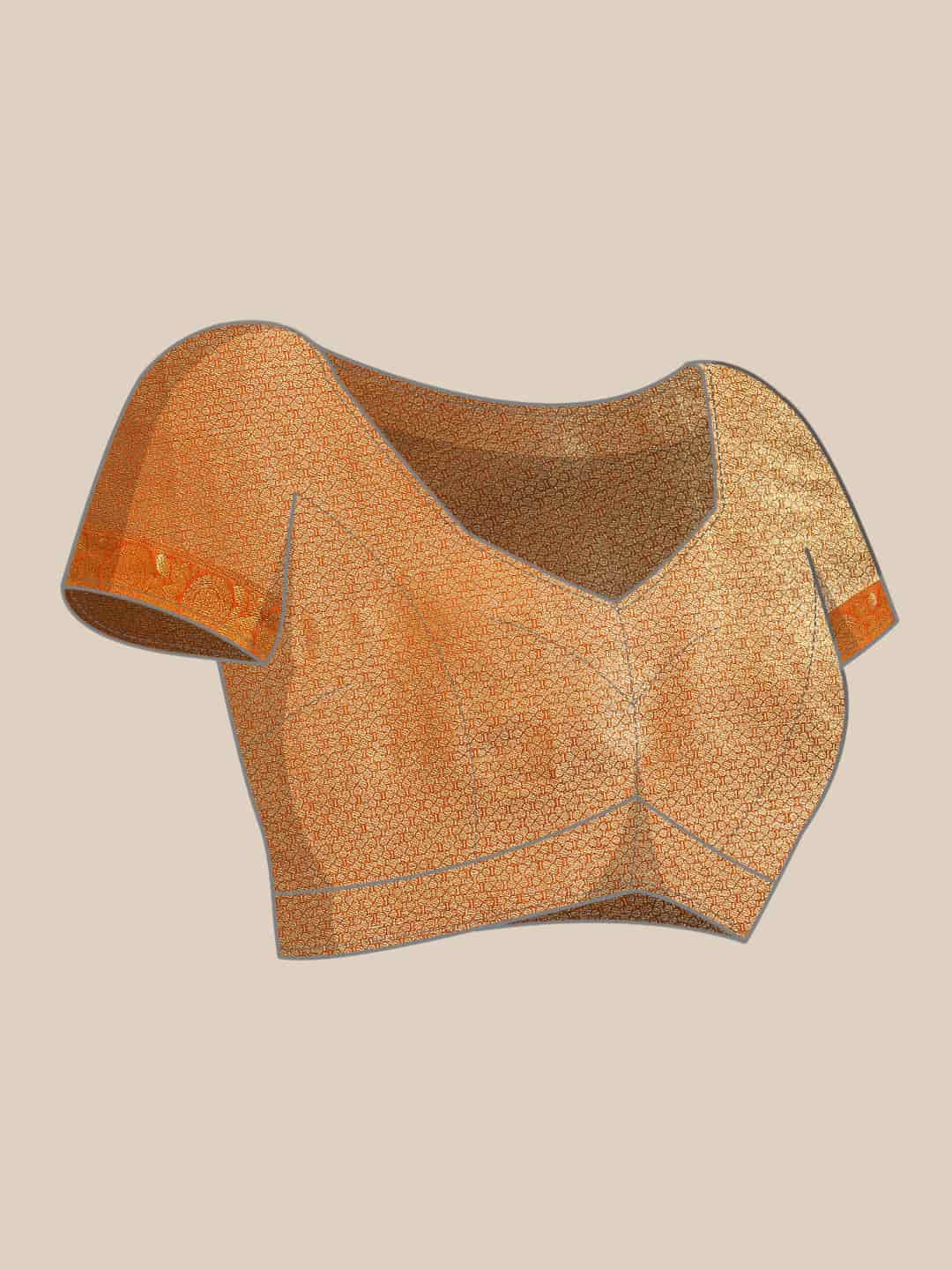 Women's Brocade Soft Silk Zari Woven Saree With Unstitched Blouse Piece