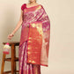 Women's Brocade Soft Silk Zari Woven Saree With Unstitched Blouse Piece